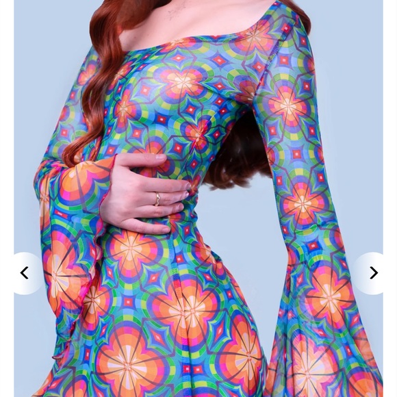 BadInka Instant Crush Mesh Mini Dress- perfect rave fit! - Picture 4 of 5